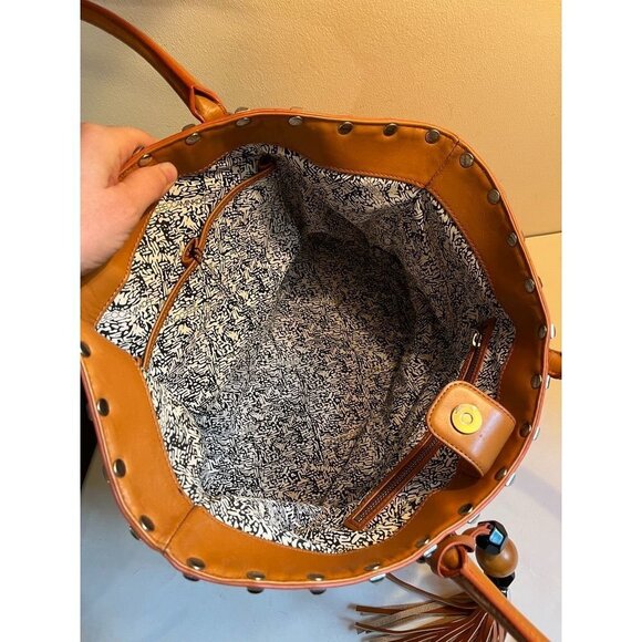 Rebecca Minkoff Leather Basket Weave Bag Large Satchel - Picture 6 of 9